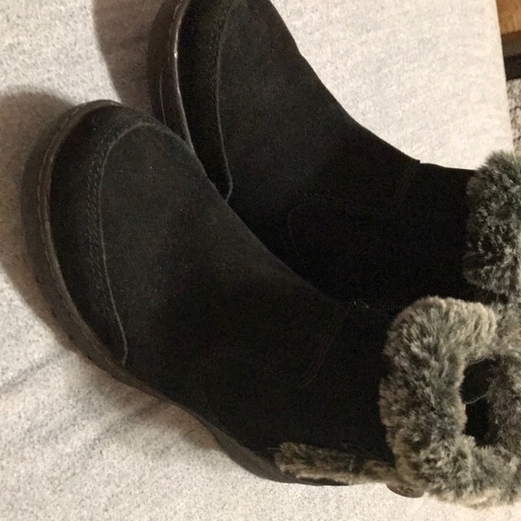 Khombu Women's Genuine Suede Leather Boots Fur 10M - Picture 1 of 4